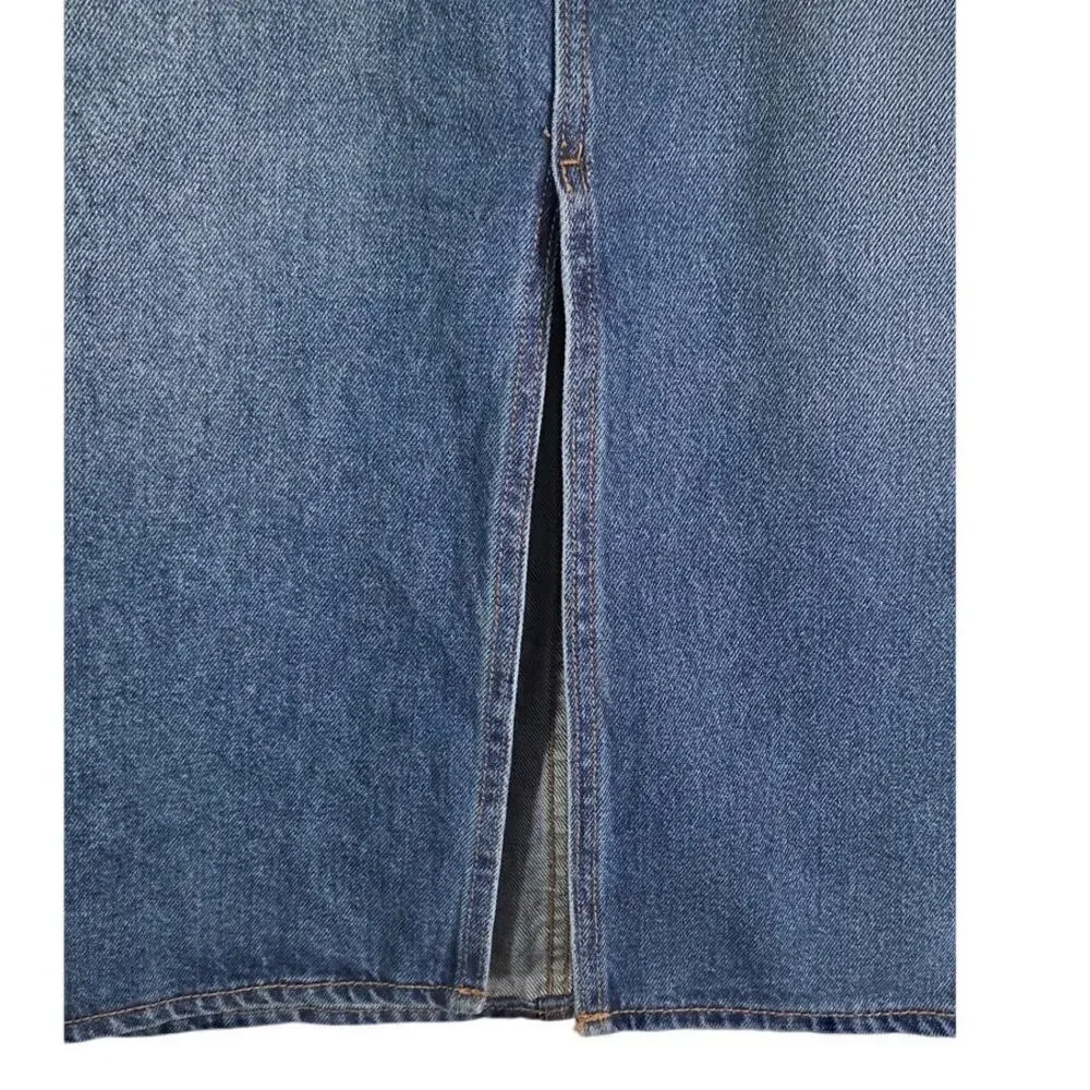 Old Navy Denim front slit‎ pencil skirt secret smooth pocket size 10